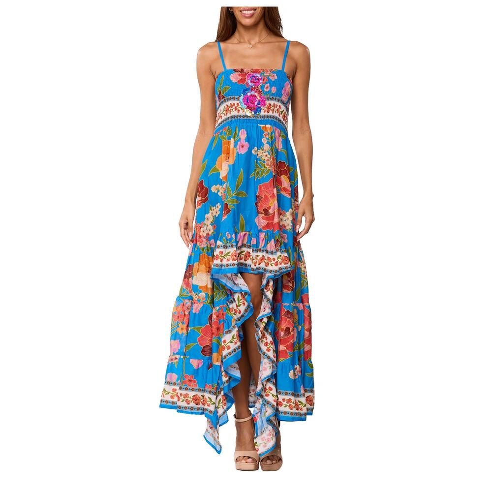 RANEES Floral High-Low Maxi Dress Size S/M